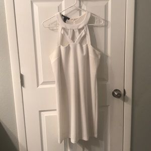INC white cage-neck dress